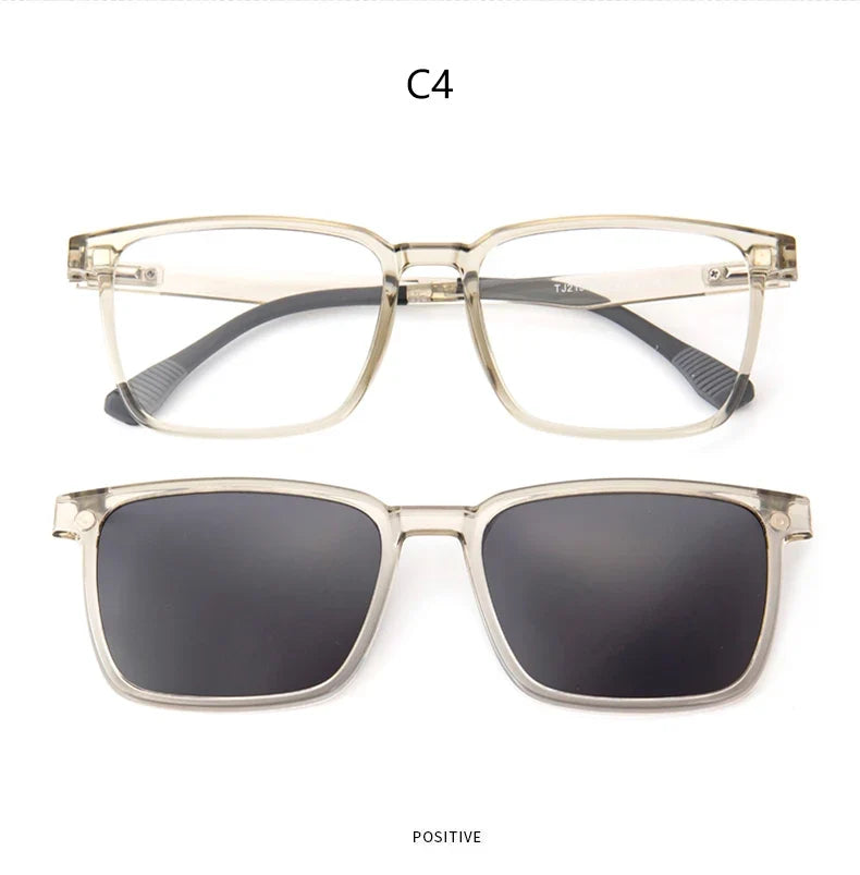 Gradient Men Flip Up Clip on Men Driving Polarized Oversized Optical Myopia Glasses Magnetic Eyeglasses For Women TJ2191