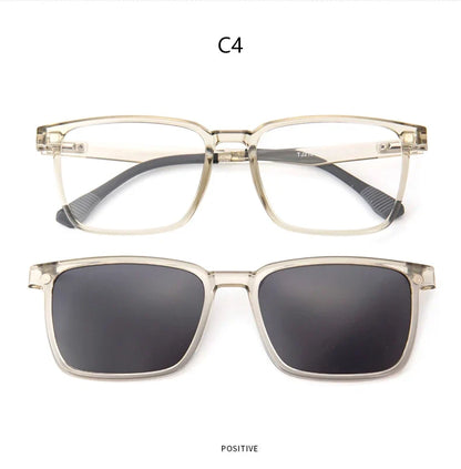 Gradient Men Flip Up Clip on Men Driving Polarized Oversized Optical Myopia Glasses Magnetic Eyeglasses For Women TJ2191