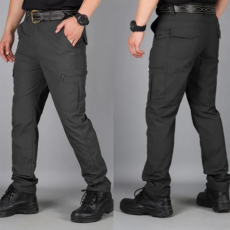 Men's Summer Tactical Cargo Pants Lightweight Casual Waterproof 2Pieces Casual Pants Wear-resisting Multi-pocket Outdoor Hiking