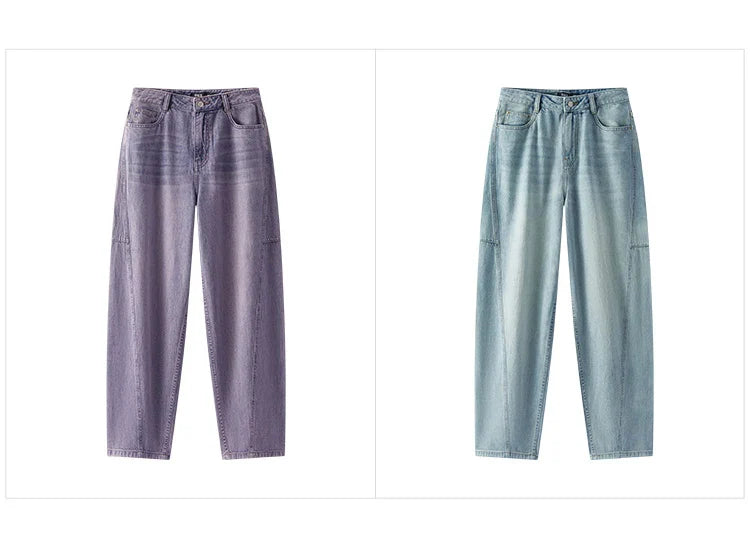 Semir Women Pants Denim Cotton Vintage Distressed Slit Wide Leg Curved Street Style Fashion Cool 2026 Summer Casual Wear Top