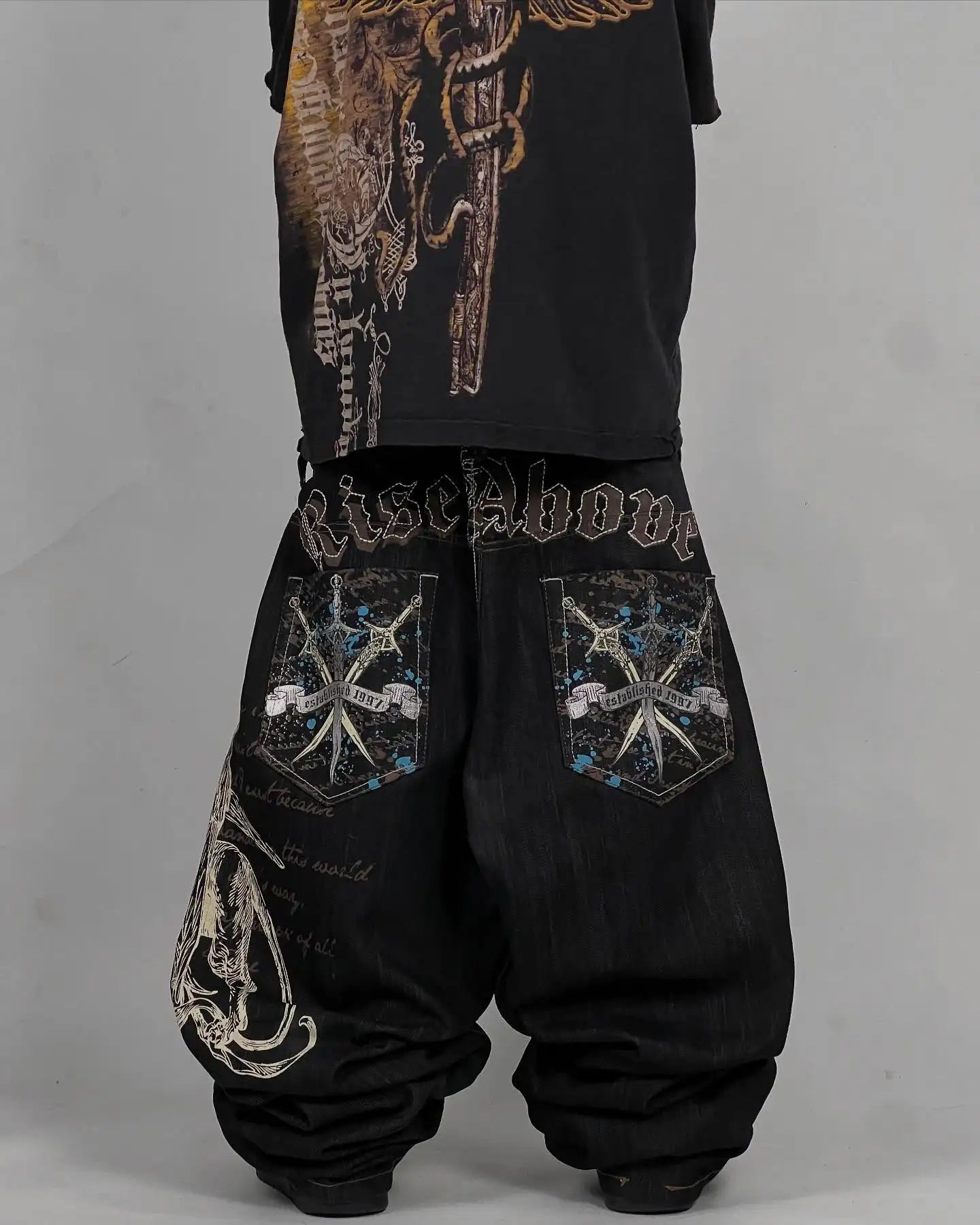 Y2K American Jeans Mens Oversized Retro Hip-Hop Wide-Leg Pants Harajuku Trend Rock Women Straight Pants