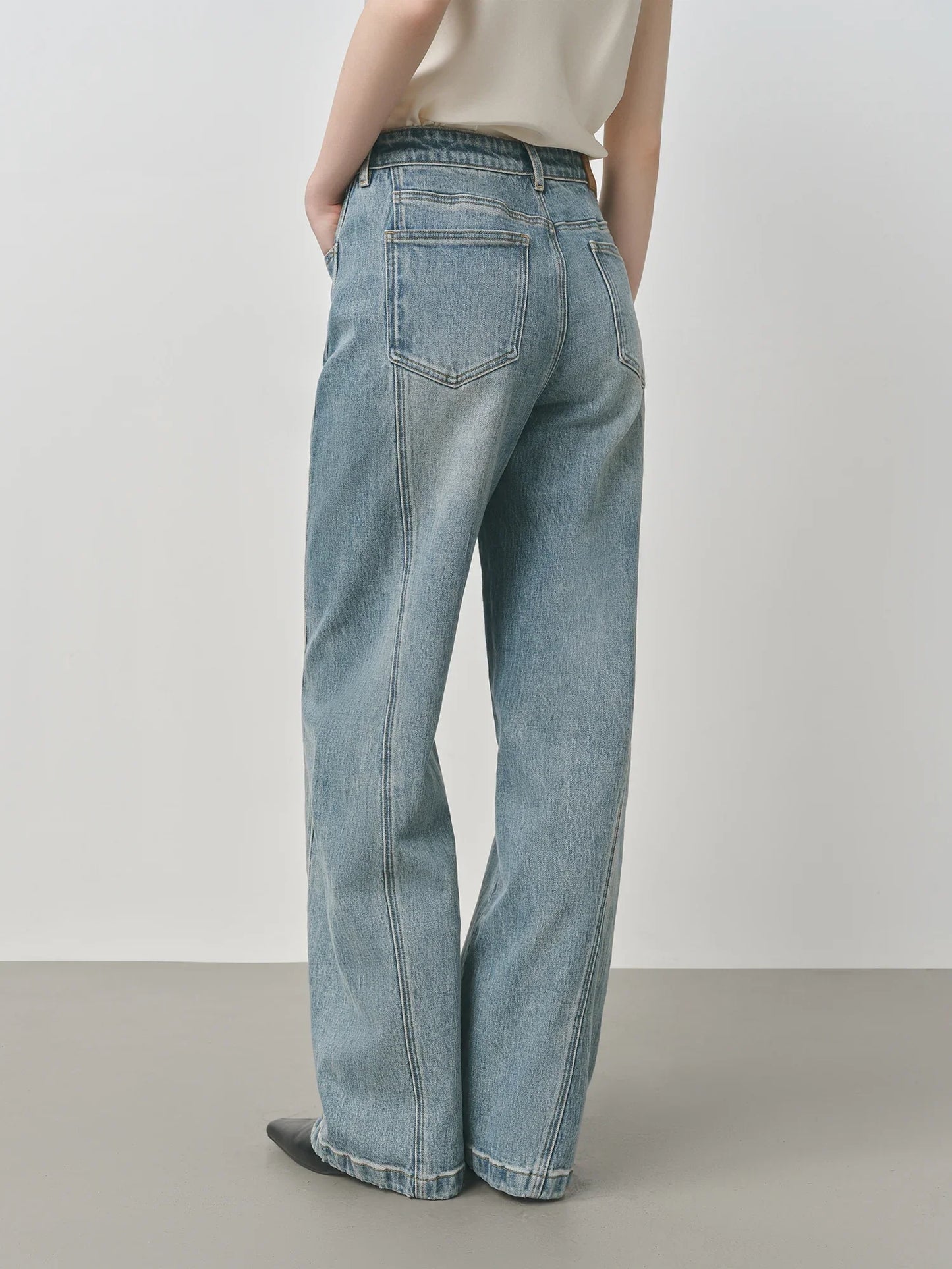 Retro Raw Denim High-waist Straight-leg Jeans Women's 2025 Early Autumn New 3D Cut Slimming Jeans 25FS13104