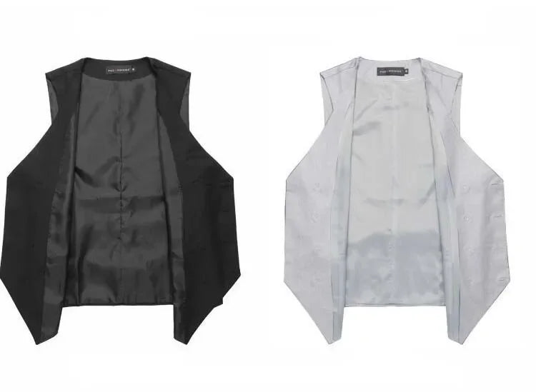 Black Mens Suit Vest Professional Men's Double Breasted Casual Vest Seasonal Men's Wedding Groomsman Suit Top Gray Vest jacket