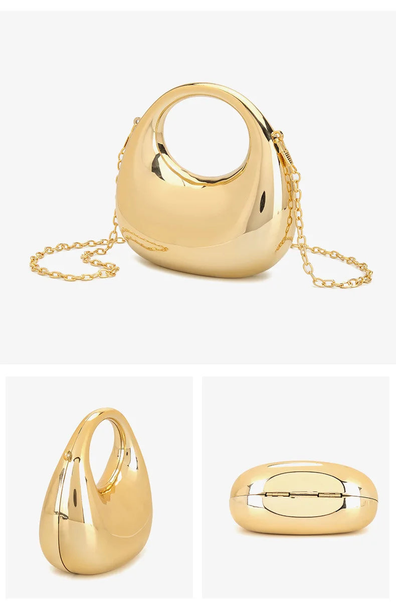 Mini Acrylic Dinner Bag Women's Crossbody Chain Handbag New Arrival Elegant Folded Underarm Bag with Magnetic Buckle Clutch