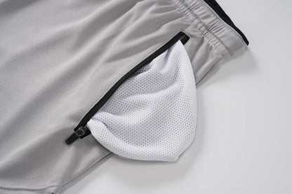 Men's Mesh Running 3" Shorts Quick Dry Lightweight Athletic Workout Gym Shorts Zipper Pockets Shorts Outdoor Fitness