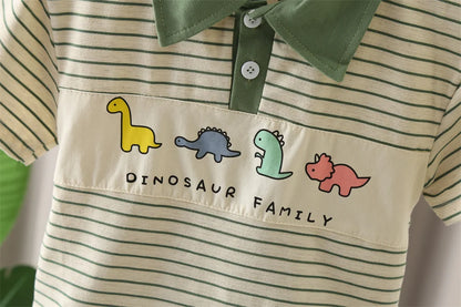 New Summer Baby Boy Clothes Set Toddler Boys Striped Cartoon T-shirt Short Pant 2-Piece Casual Infant Children's Clothing Outfit