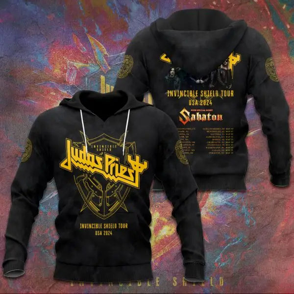 Rock band Judas Priest retro 3D printed men's and women's sports shirts, street long sleeved pullovers, American sweatshirts
