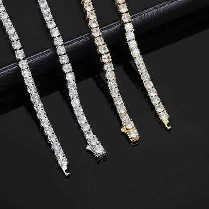 Hip Hop 2 2.5 3 4 5 6.5mm Unisex Moissanite Tennis Bracelet For Women Men 925 Sterling Silver Moissanite Bracelet Fine Jewelry
