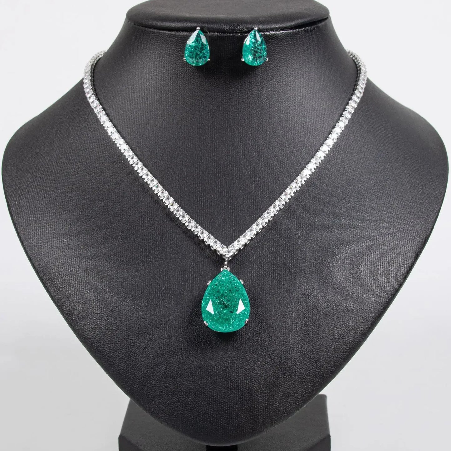 Pop Hot Stereo Jewelry Oil Painting Necklace Earrings Premium Multi-Color 2-Piece Wedding Travel Women's Holiday Gift M-1000