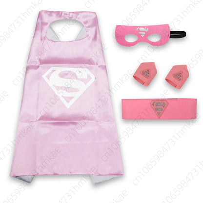 Superhero Halloween Masquerade Mask Cape Cloak Anime Spider Man Batman Cloak Action Figure Toys Cosplay Party Gift