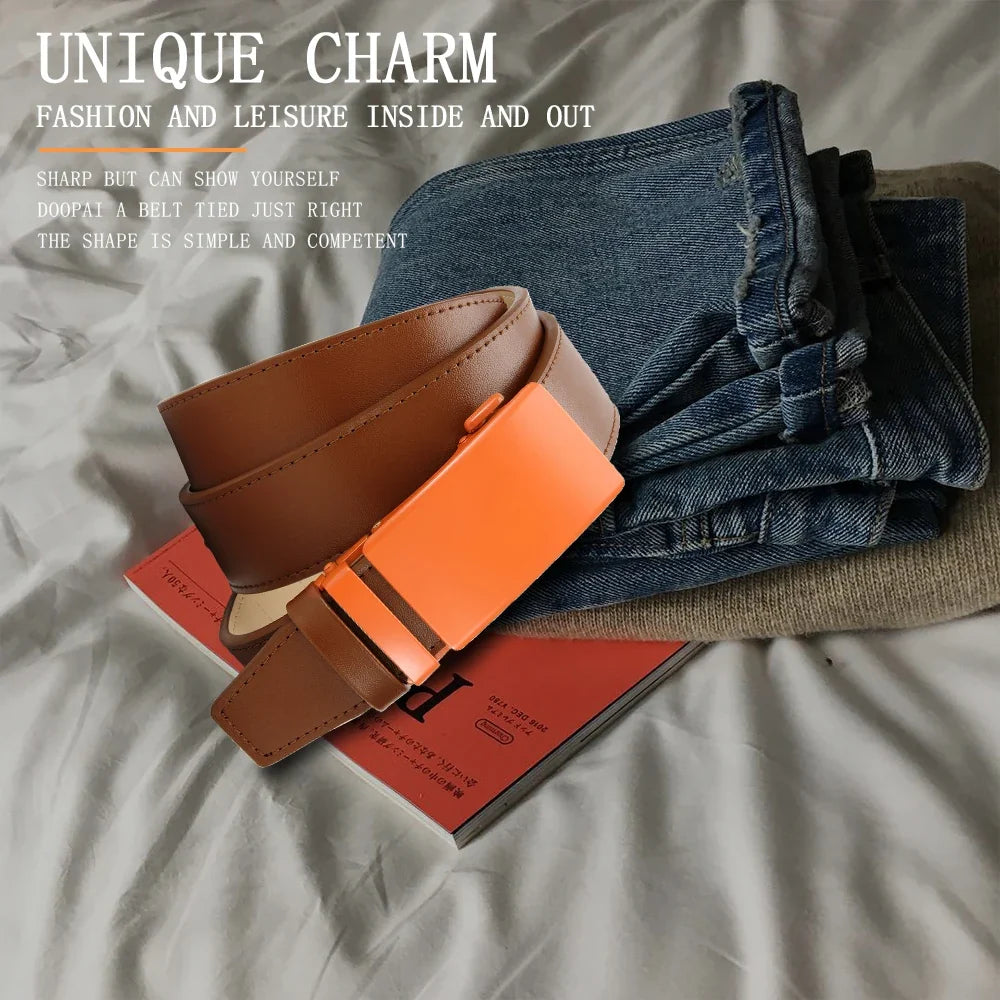 Men's High-quality Buckle Jeans Cowhide Casual Belt Business Denim Belt Men's Fashion Designer 2025 New Style