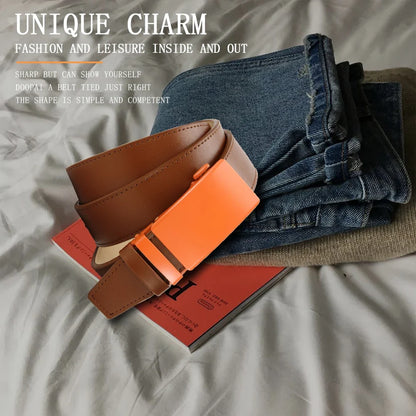 Men's High-quality Buckle Jeans Cowhide Casual Belt Business Denim Belt Men's Fashion Designer 2025 New Style