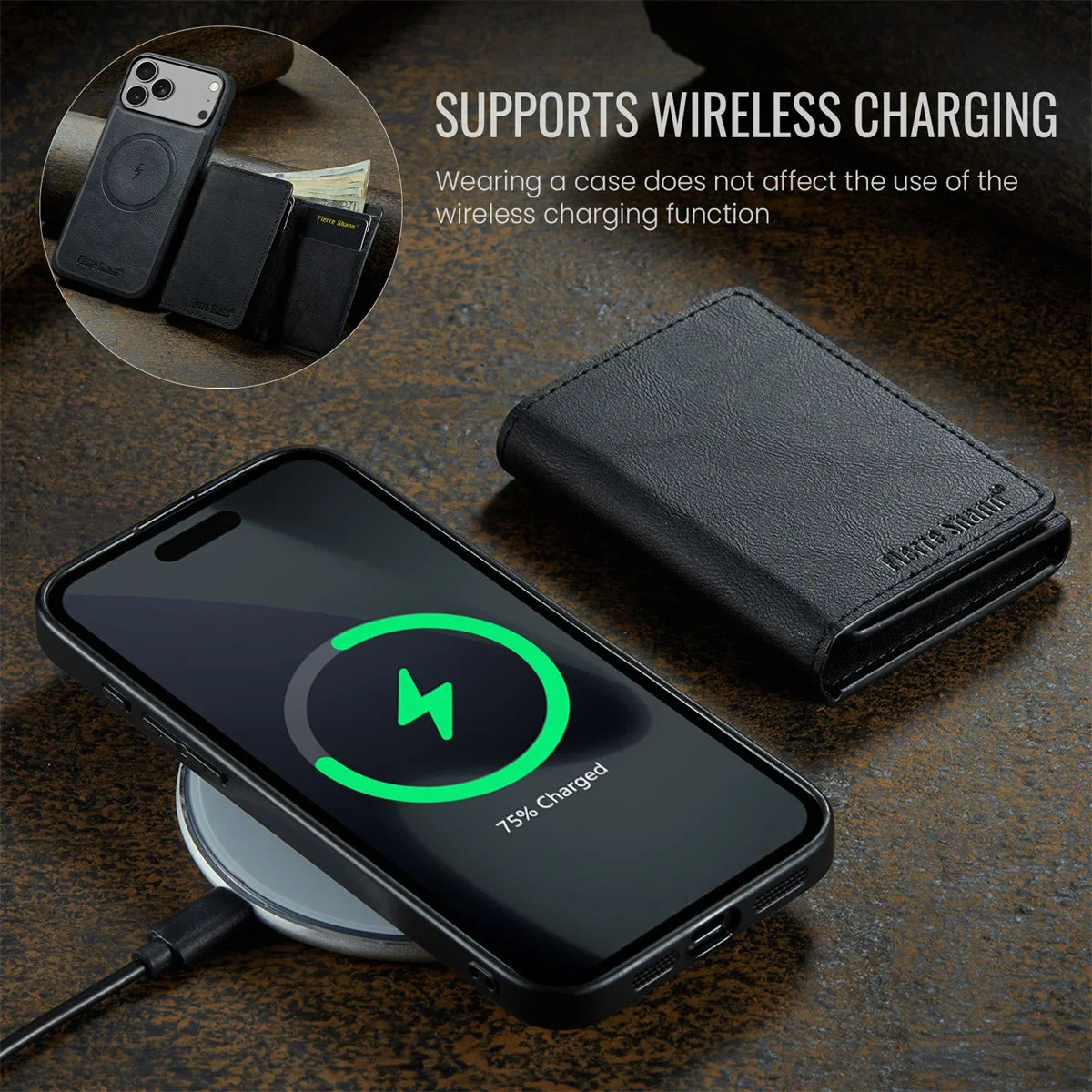 Wallet Cards Slot Leather Phone Case for IPhone 17 Air 17 Pro Max 15 16 Plus 14 13 12 11 Magnetic Magsafe Kickstand Back Cover