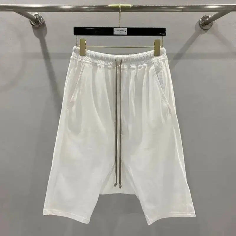 Summer New Men's Tide Y2K Original Design High Street cotton Fashion Punk Dark Casual Loose Cropped Pants Shorts Ins HK5611
