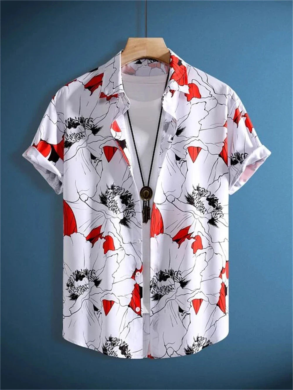 Hawaiian Shirt Man 3D Coconut Tree Gradient Pattern Casual Shirt Harajuku Fashion Oversized Top Funny Print Pink Men's Clothing