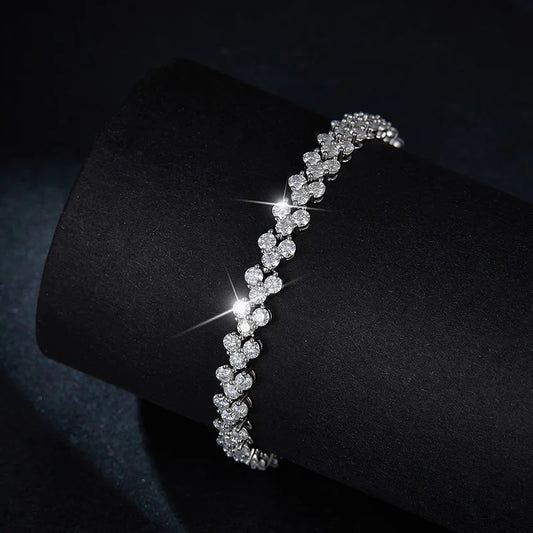 Bracelet entièrement en moissanite 2,5 mm 5,4 carats pour femme en argent sterling S925, bijoux de mariage de luxe entièrement sertis de diamants étincelants