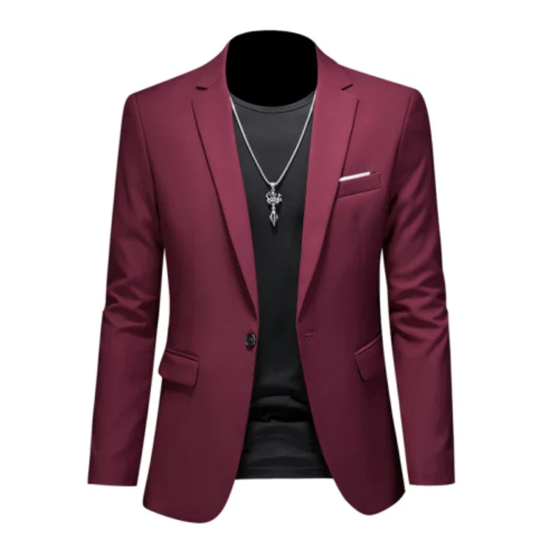 15-color boutique fashion suit 6XL men's slim groom wedding suit jacket business office suit casual solid color suit jacket