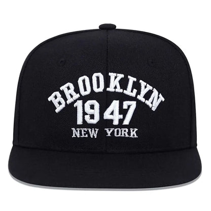 Unisex BROOKLYN 1947 Embroidery Hip-hop Hats Outdoor Adjustable Casual Baseball Caps Sunscreen Hat