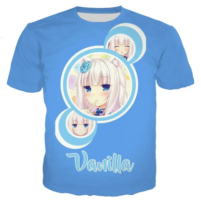 New Cool Tee For Men/women Nekopara Chocolate Vanilla 3D Printed Cute Anime Short Sleeve Harajuku Style Street Wear T-shirt Tops