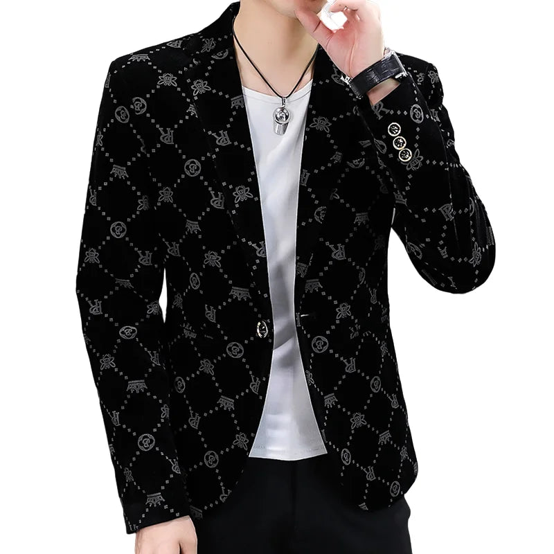 Blazer New Men's Fashion Business Corduroy Gentleman Fit Shopping Outdoor Performance Wedding Banquet Casual Blazer
