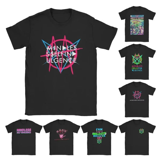 2025 Vintage Mindless Self Indulgence Idol T-Shirt Men Crewneck Cotton T Shirt Punk Band Music Short Sleeve Tee Summer Tops