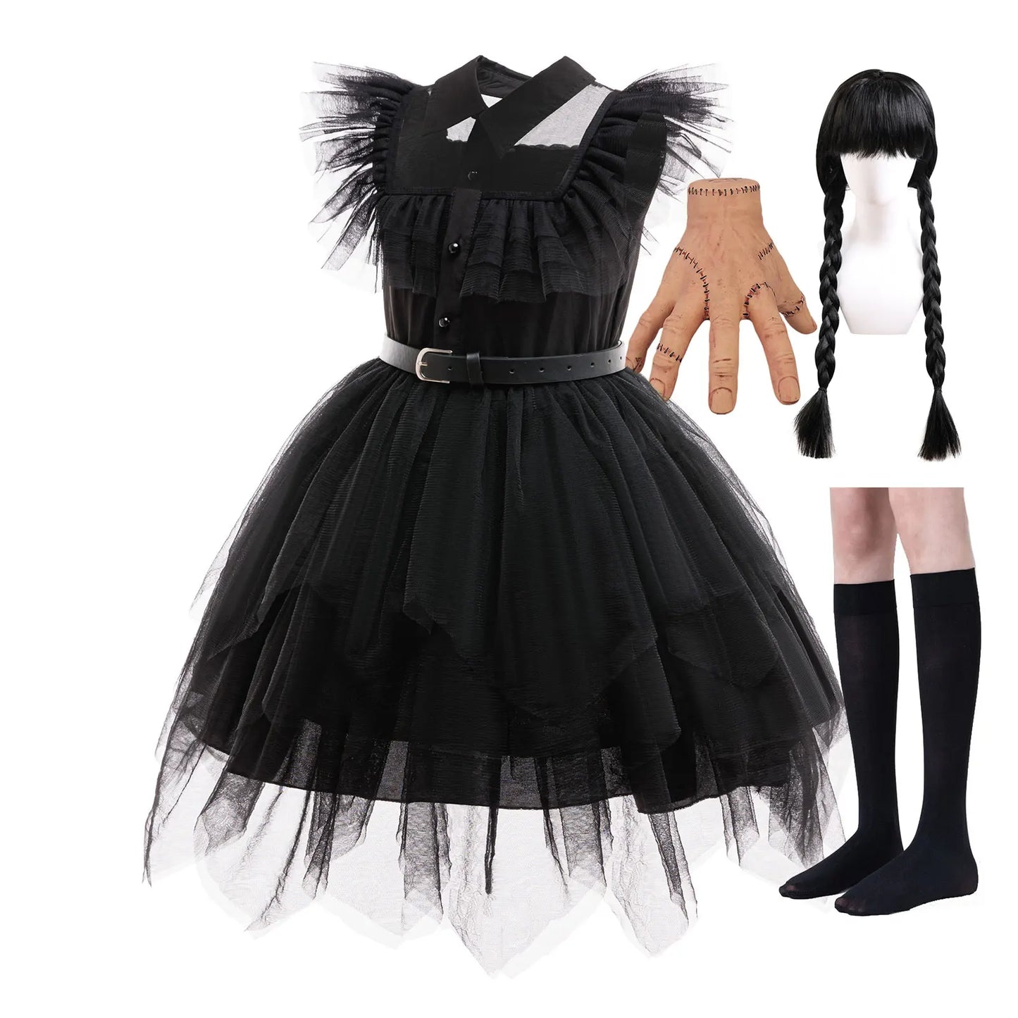 Family Costume with Belt Halloween Role Play Gothic Cosplay Apparel The Day Begin with W Birthday Party Ball Gown Dresses