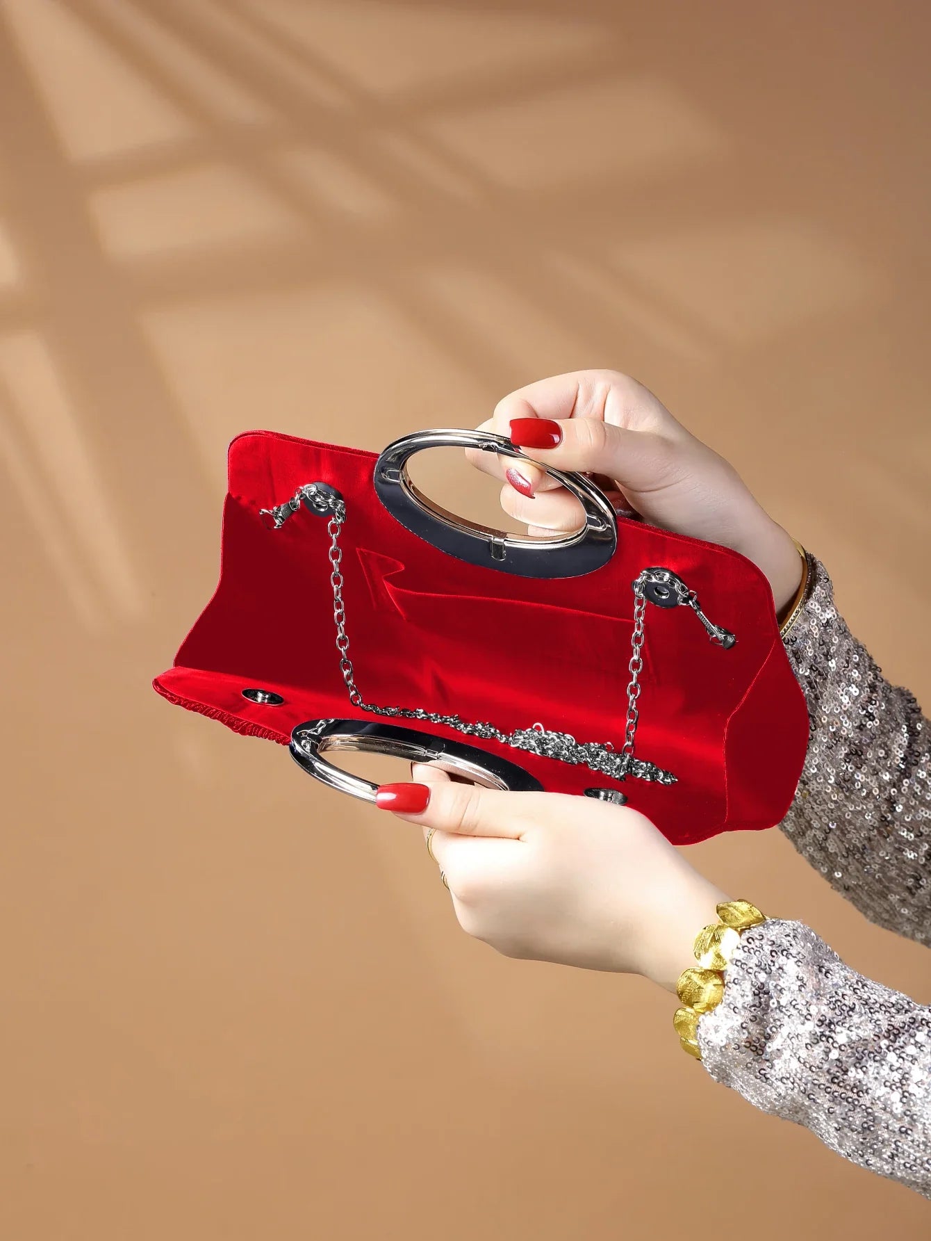 Women's Sparkling Glitter Crystal Evening Bag, Handbag And Crossbody Bag With Simple And Elegant Design, Suitable For Wedding