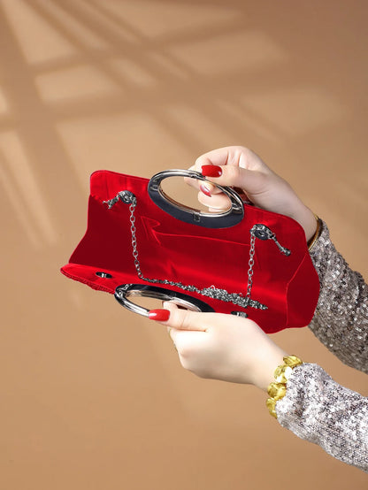Women's Sparkling Glitter Crystal Evening Bag, Handbag And Crossbody Bag With Simple And Elegant Design, Suitable For Wedding