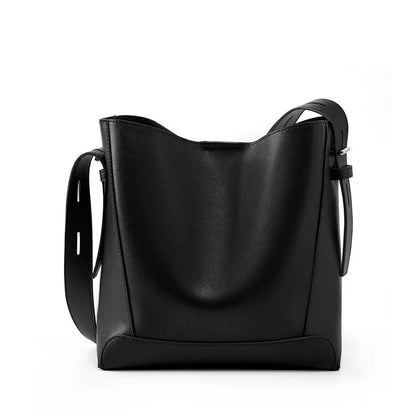 Cowhide Women's Shoulder Bag Fashion Trend Luxury Designer Bucket Bags Large Capacity Genuine Leather Women Crossbody Bags