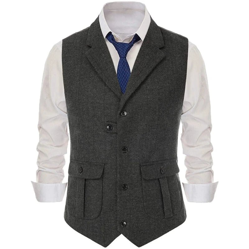 Men Vest Green Suede Velvet With Collar Single Breasted Waistcoat For Wedding Banquet Party Business Work Casual Daily Men Vest