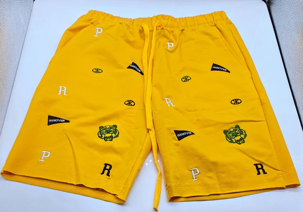 Mens Skinny Cotton Sporting Running Shorts Streetwear Bodybuilding Embroidered Fitness Short pants Jogger Gyms sport Shorts