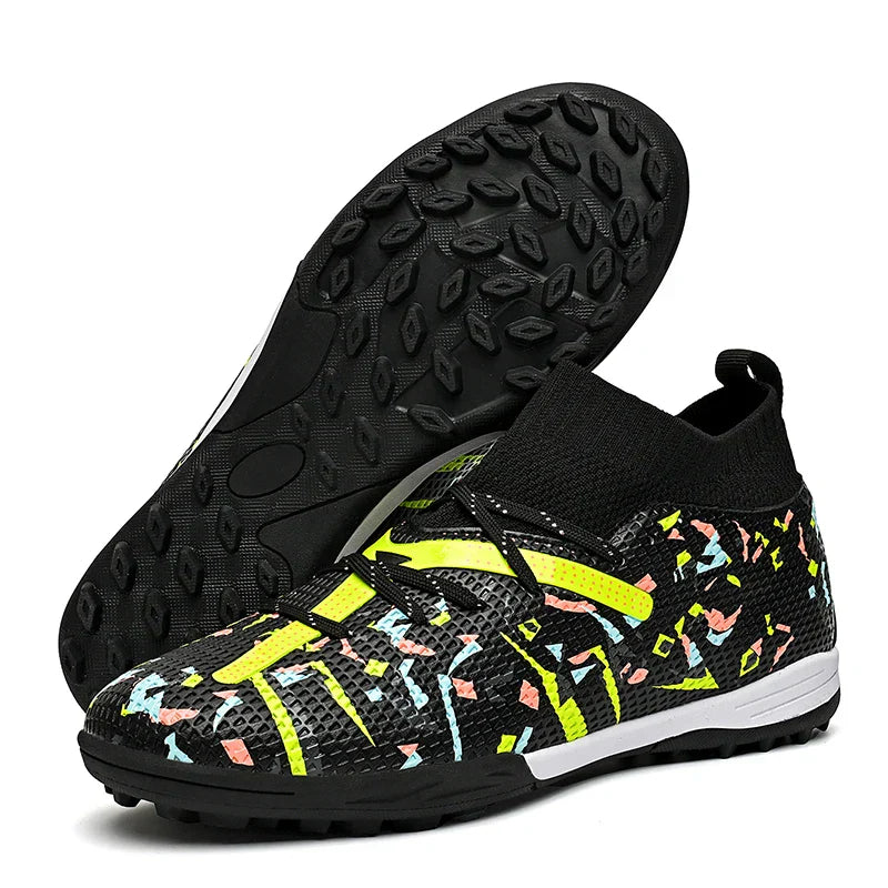 LiXingMing Football Boots Men White Professional High-Tops Soccer Society Cleats Football Shoes Non-Slip Match Training Sneaker