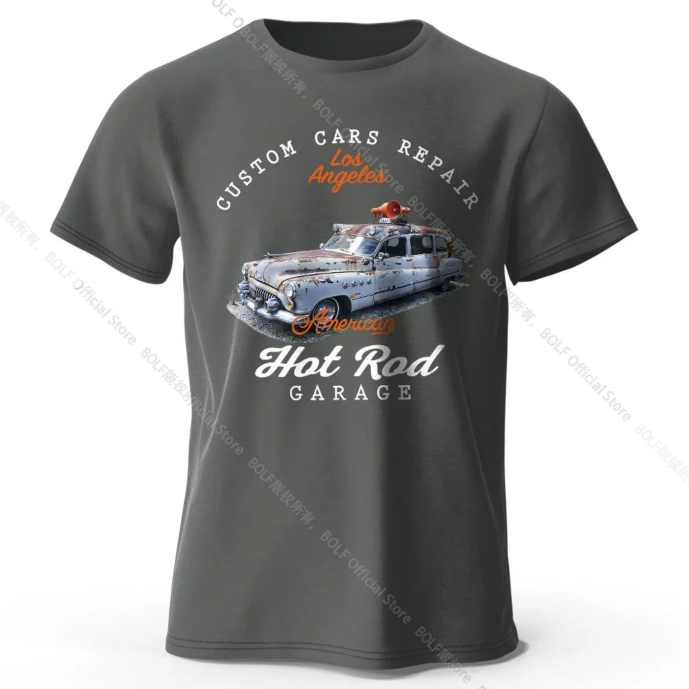 Custom Car Club Patch Printed Unisex Men Women T-Shirt Tees Tops 100% Cotton Embossed Logo Graphic Gearhead Outfit