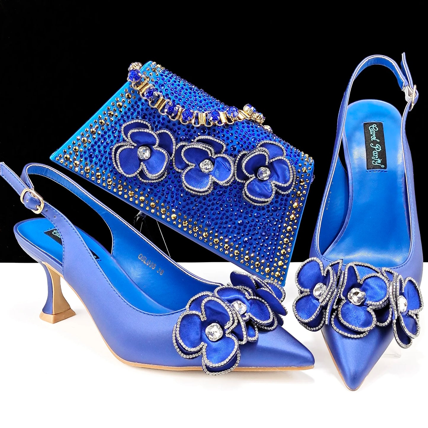 Women's Pointed Toe Shoes and Bag Flower Decoration Simple and Elegant Party Style Suitable for Party and Daily Use
