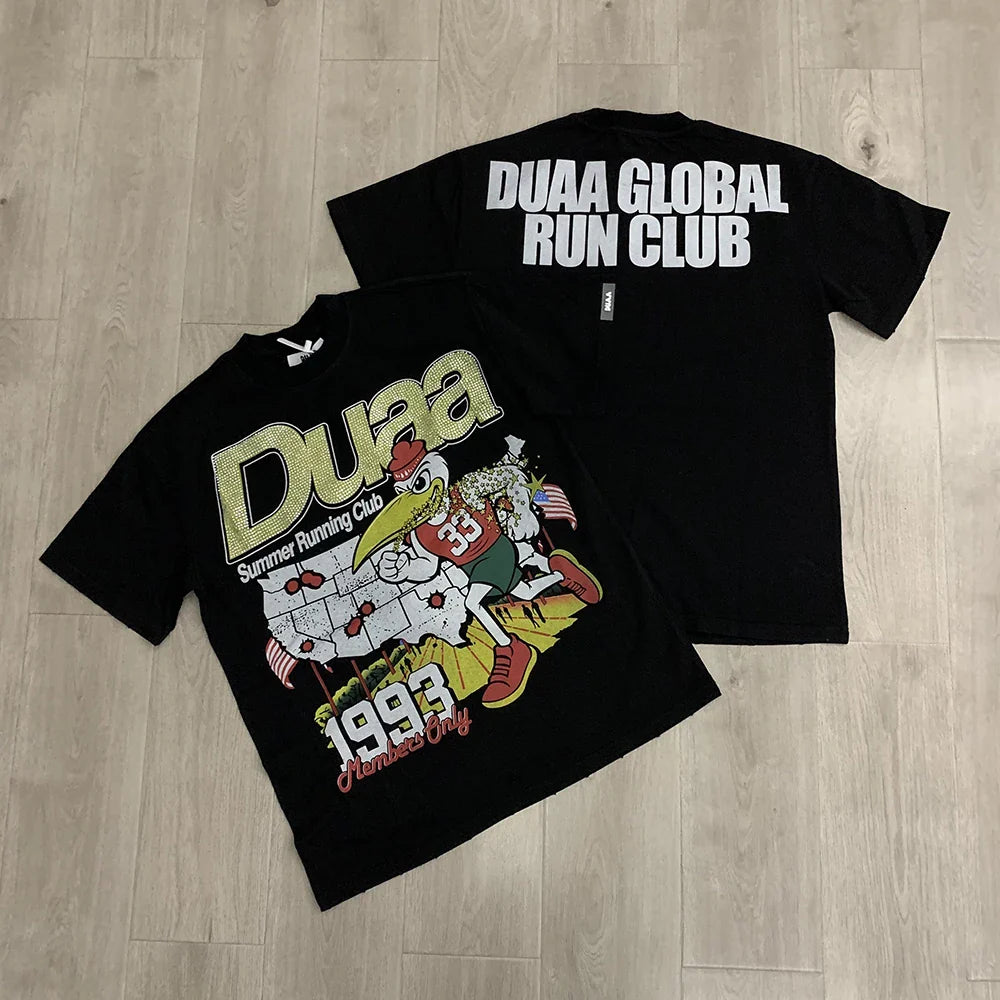 Car Letter Rhinestone Washed Cotton Short Sleeve Tshirts for Men and Women Harajuku Hip Hop Loose Shinning Diamond Tees Oversize