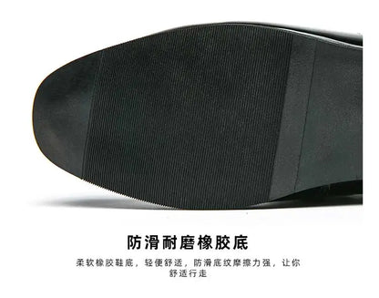 New Black Loafers Men Slip-On Round Toe Fashion Mens Dress Shoes Free Shipping Wedding Shoes for Men Size 38-47