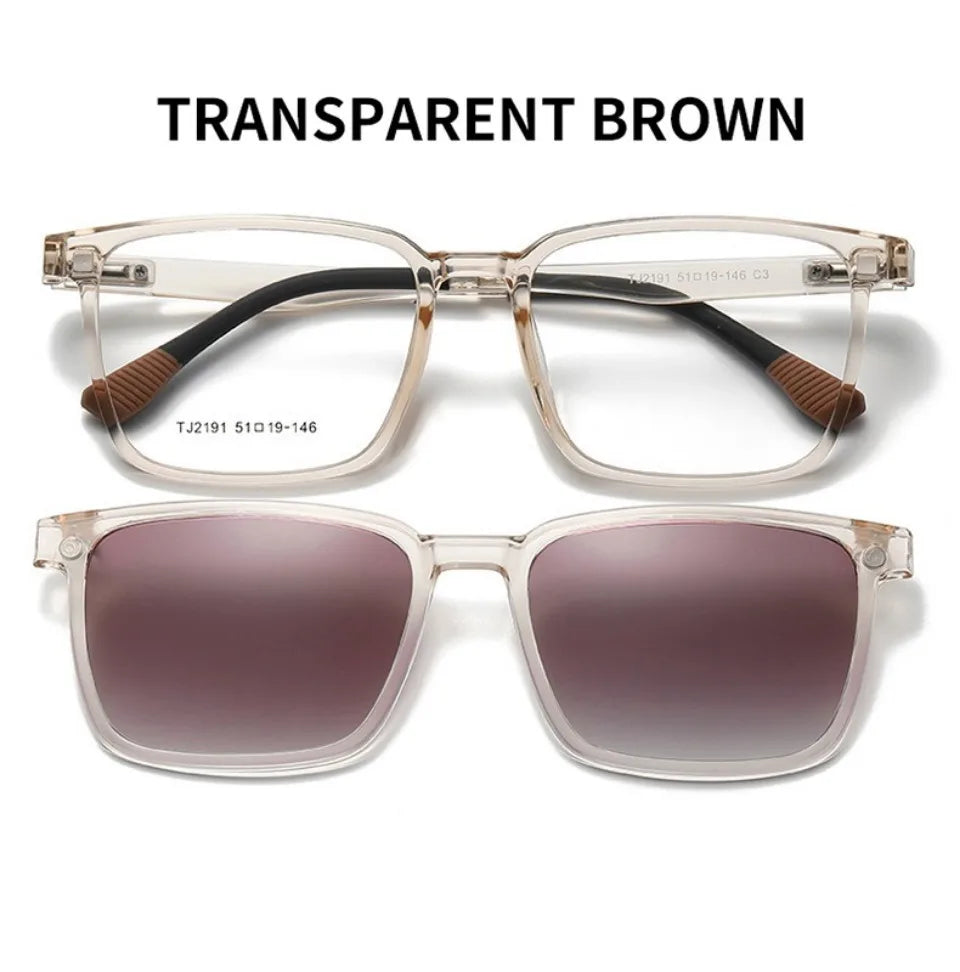 Flip-up Magnetic Clip-on Prescription Glasses Men Women TR90 Polarised Myopia Sunglasses Night Vision Reading Glasses 2191