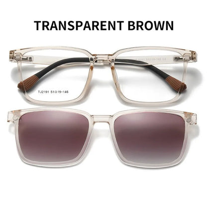 Flip-up Magnetic Clip-on Prescription Glasses Men Women TR90 Polarised Myopia Sunglasses Night Vision Reading Glasses 2191