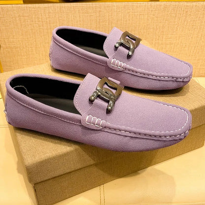 Loafers Men Big Size 48 Soft Driving Moccasins High Quality Flats Suede Leather Shoes Men Slip-on Luxury Loafers for Men