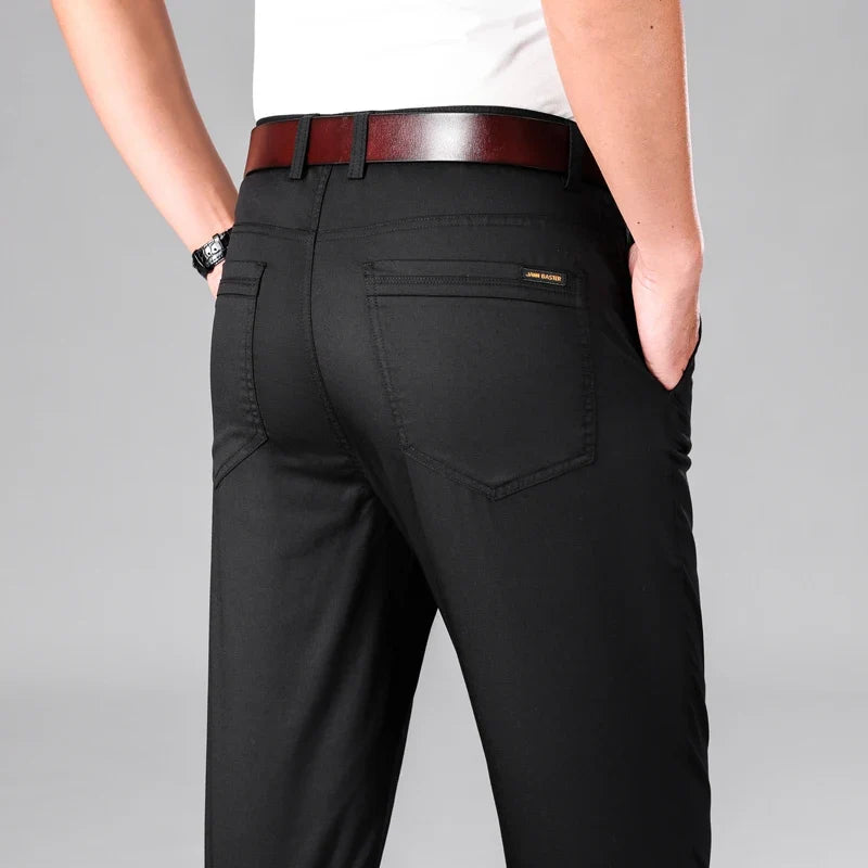 2024 Summer New Men's Business Thin Straight Casual Pants Classic Style cotton Stylish Stretch Luxury Trousers Male Brand