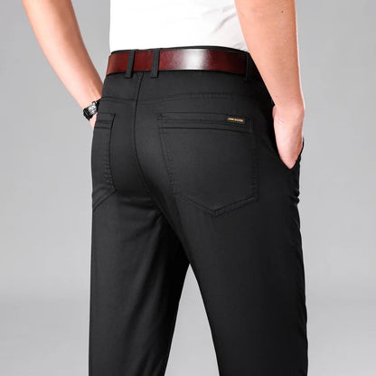 2024 Summer New Men's Business Thin Straight Casual Pants Classic Style cotton Stylish Stretch Luxury Trousers Male Brand