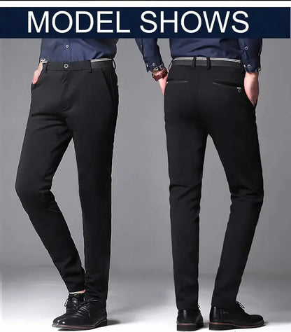 Black Suit Pants for Men Spring and Autumn Stretchy and Non-Ironing Office Trousers Slim Fit Formal Pants for Men Dress Pants