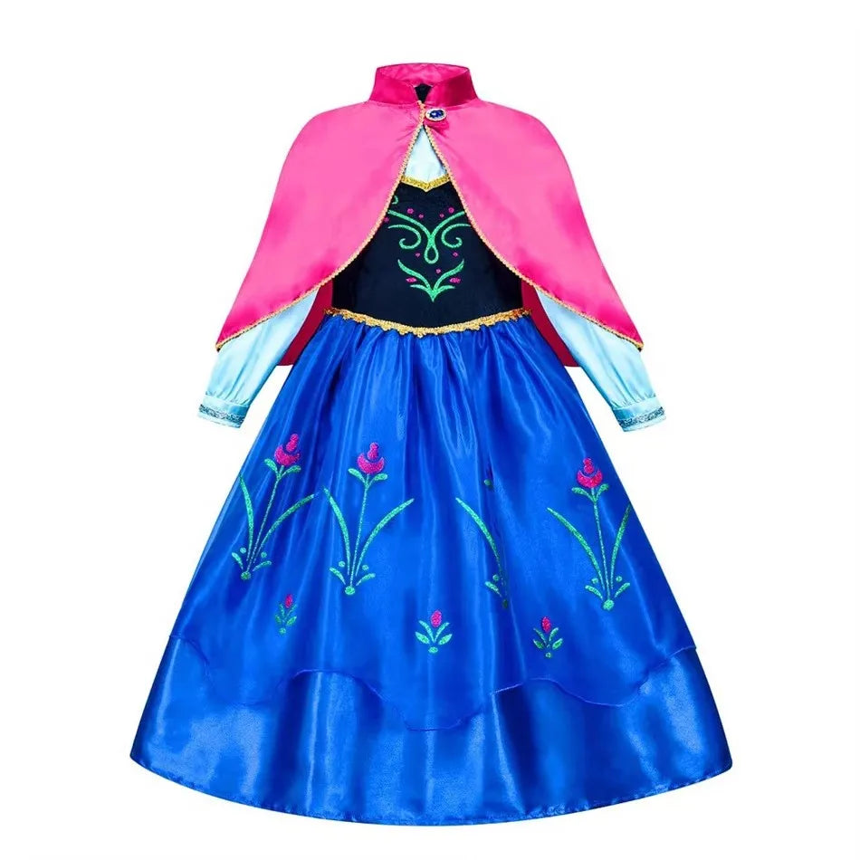 Elsa Dress for Girls Elsa Costume Snow Queen Anna Dress Cosplay Birthday Party Children Kids Carnival Girl Halloween Costume