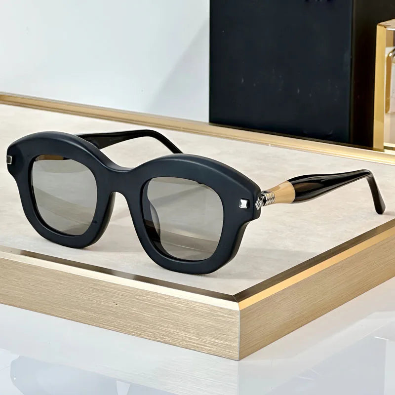 Handmade Sunglasses Men Women Thick Acetate Germany Trendy Luxury Brand Square Design Classical Cat Eye UV400with Case