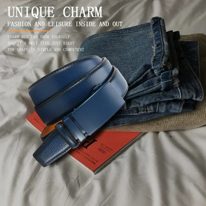 Men's Business Belt Leather Classic Alloy Buckle High Quality Casual Fashion Ratchet Adjustable Belt Cowboy Punk Casual Belt
