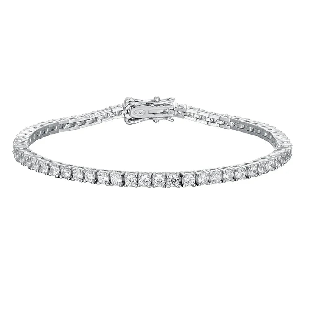 each 0.06ct 2.5mm Full Moissanite Diamond Tennis bracelet For Women S925 Silver Chain Party Sparkling Fine Jewelry Gift