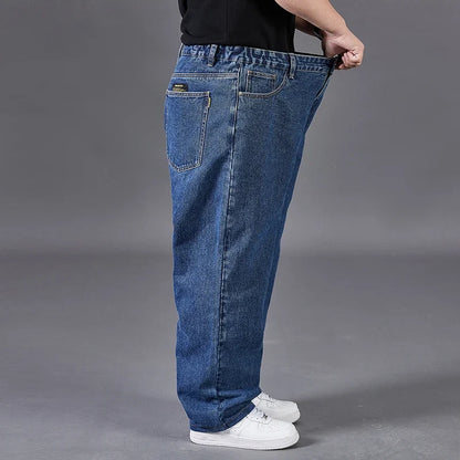 Big Size Jeans Men Good Quality Large Size Jumbo Long Loose Pants Plus Size Loose Jeans Men Wearable Seasons Denim Baggy Jean