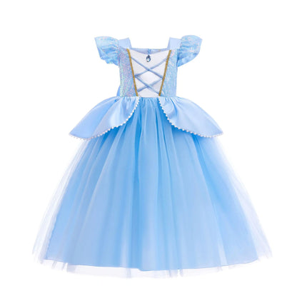 Elsa Anna Kid Princess Girls Dress Rapunzal  Kids Cosplay Halloween Vestidos Children Costume Birthday Party Dress