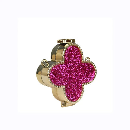 Mini Coin Purse Clover Luxury Fashion Shiny Rhinestone Evening Clutch Handbag for Women, New Sparkling Release