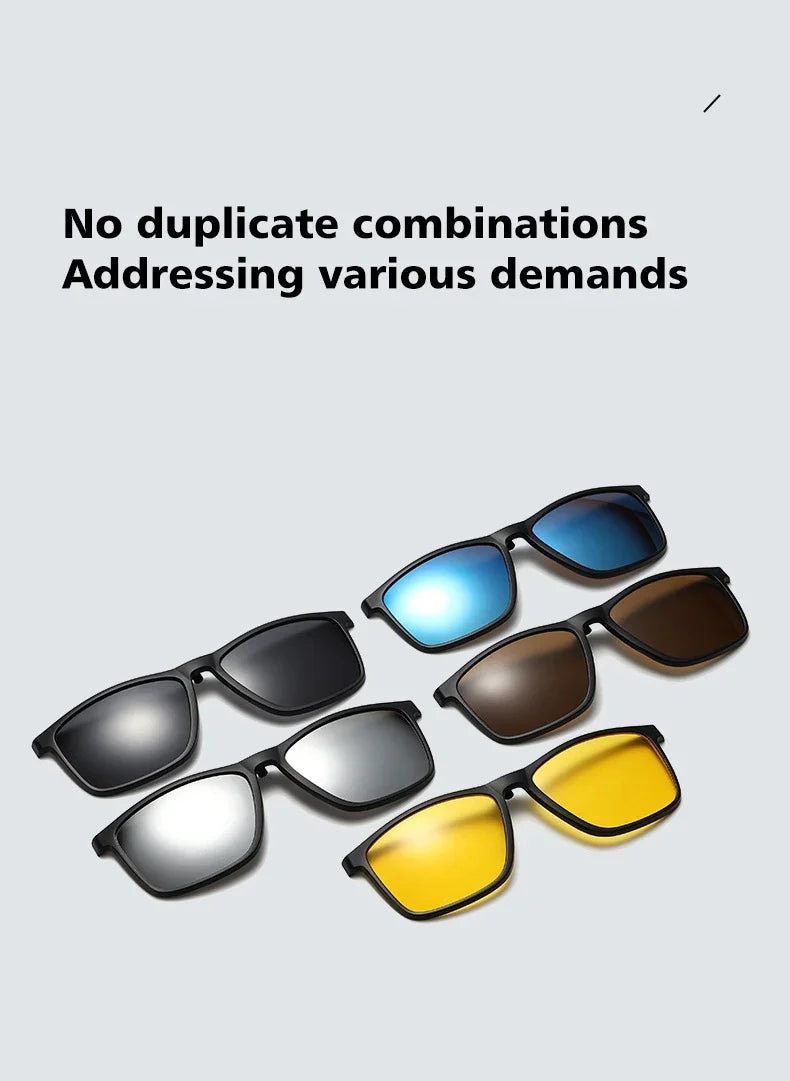 New Magnetic Clip-On Polarized Sunglasses Men Driving Night Vision Anti Blue Light Reading Glasses Women Prescription 3310